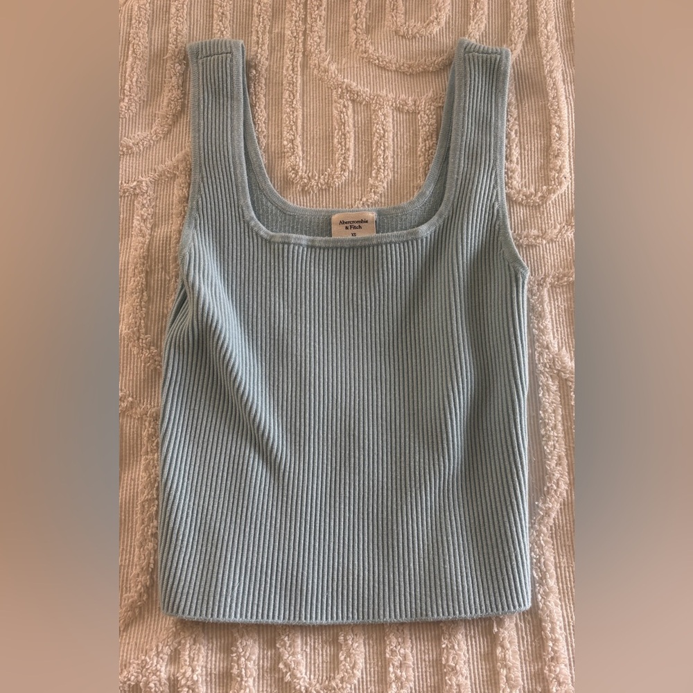 Abercrombie & Fitch Sky Blue Ribbed Tank Top